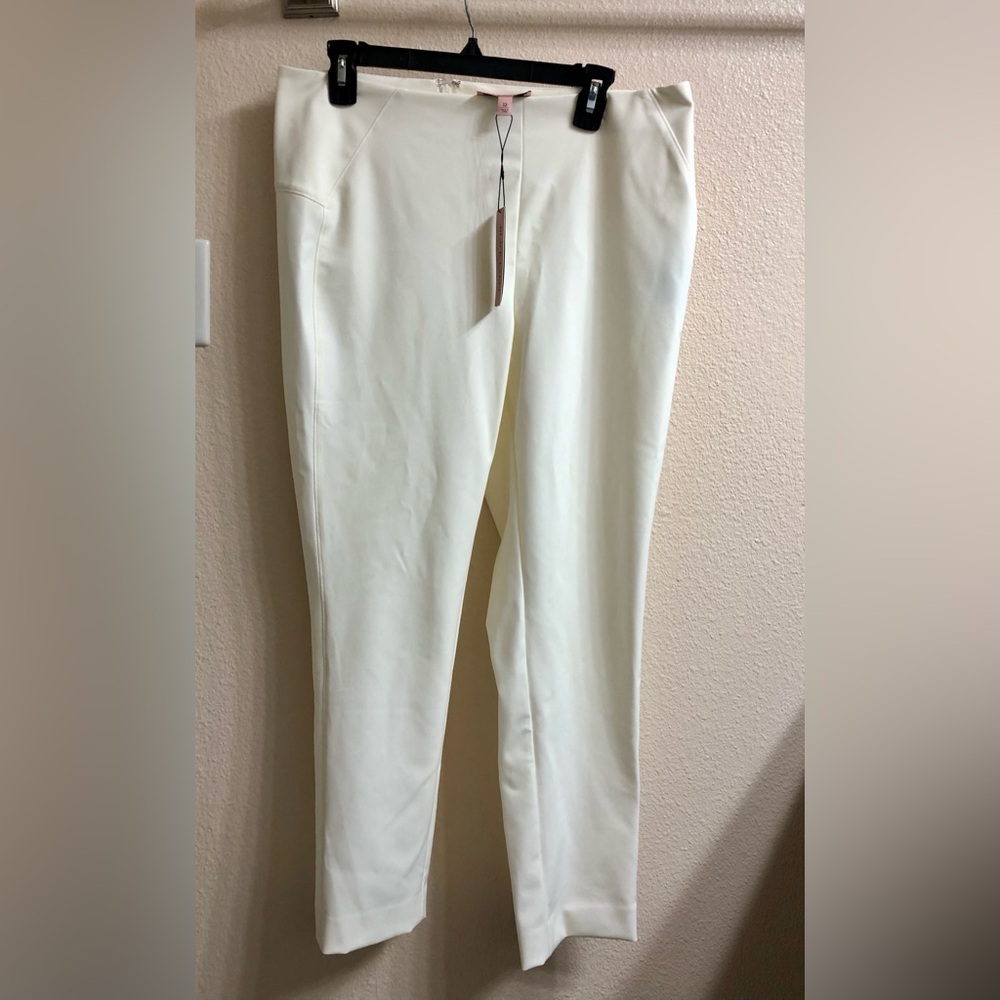 Women’s Cream Straight-Leg Ponte Pants